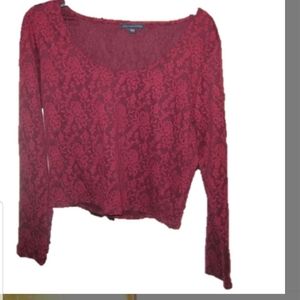 American Eagle XL Red Lace Long Sleeve tee